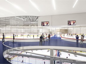 Drawing of the level 5 concourse at the Northlands Ice Coliseum envisioned in a Northlands redevelopment proposal released last year.