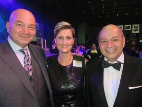 Sine Chadi, right, pictured here with brother Jake Chadi and Glenrose Rehabilitation Hospital Foundation president and CEO Wendy Dugas, announced April 21, 2017 at the hospital's annual Courage Gala that his family is donating $1 million to the foundation.