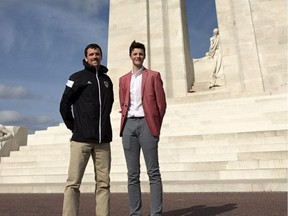 Vimy Ridge Academy teacher Graham Fleming (left) and student Josh Hidson are in France to commemorate the 100th anniversary of the Battle of Vimy Ridge.