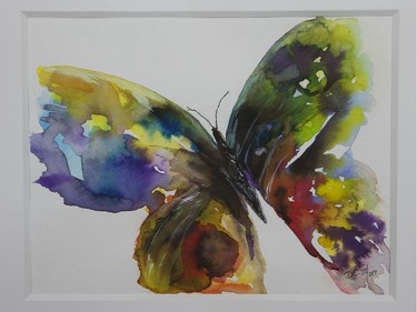 Artist Dagmar Carlsen's piece Butterflies are Free, on display at the newly opened gallery featuring art created by artist who have experienced mental illness, at the Grey Nuns Hospital in Edmonton Thursday May 25, 2017. Photo by David Bloom