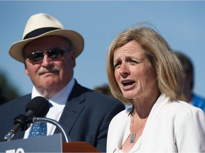 Alberta Premier Rachel Notley speaks during a press conference near Ellerslie Road and 127 Street to announce Edmonton's new hospital project in Edmonton on Tuesday, May 30, 2017.