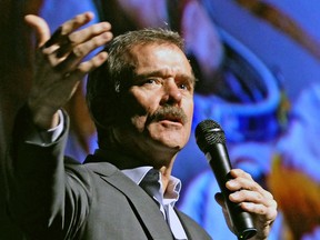 Retired astronaut Chris Hadfield is at the WInspear Centre on Monday night.