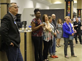 Attendees at the final Capital Ideas event held at the ATB Entrepreneur Centre in Edmonton on May 9, 2017.