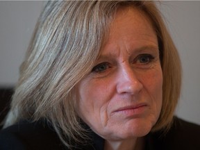 Alberta Premier Rachel Notley listens during an interview in Vancouver, B.C., on Dec. 6, 2016.