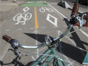 Coun. Ben Henderson provided an update on the progress of the Downtown Bike Network, including the adaptable design, installation and timelines on May 10, 2017.