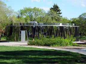 The glass washroom pavilion in Borden Park, one of the projects overseen by city architect Carol Belanger.