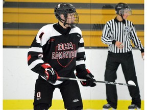 Following in his brother's footsteps, Kaiden Guhle was selected first overall in the WHL Bantam Draft by the same Prince Albert Raiders organization his brother, current Buffalo Sabres prospect Brendan Guhle, played for. (Supplied/stinkylockers.com)