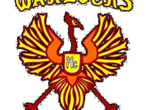 Crest for the Drayton Valley chapter of the Warlocks motorcycle club.