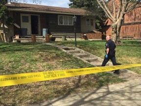Investigators are on the scene at 11814 39 Street in Edmonton, Alta. after a man was stabbed in the chest at around 8:30 a.m on Saturday, May 6, 2017. According to police, the man was taken to hospital suffering non-life threatening injuries.