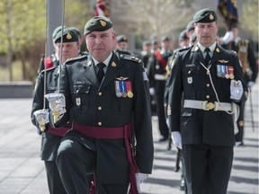 Lieutenant Col. Jon McCully takes over command of the Loyal Edmonton Regiment (4PPCLI) at the Federal Building Plaza on Saturday, May 6, 2017.