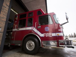 A file picture shows a pumper truck during an open house.