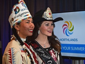 Brittney Pastion, Northlands Indigenous Princess, and Ali Mullin, Miss Rodeo Canada, were on hand at the announcement of what is in store this summer at Northlands in Edmonton, May 4, 2017.
