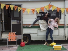 Performers from Mile Zero Dance interpret 'RV There Yet in front of city Hall. The Mayor's Celebration of Arts honours the diverse arts and culture scene of Edmonton at City Hall on May 1, 2017.