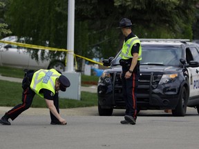 Police are investigating a hit and run near 190 Street and 87 Avenue in west Edmonton on Monday May 22, 2017.