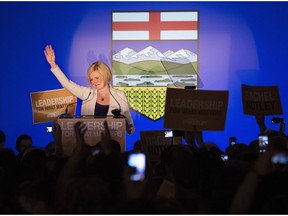 Alberta NDP leader Rachel Notley gives her victory speech after the NDP won the Alberta provincial election, at the NDP headquarters in downtown Edmonton, Alta. on Tuesday May 5, 2015.