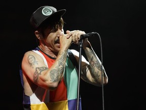 Singer Anthony Kiedis of the Red Hot Chili Peppers performs at Rogers Place in Edmonton on Sunday, May 28, 2017.