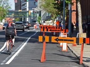 Bike lane along 102 Avenue near 105 Street on Monday, May 29, 2017.