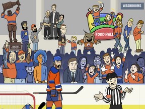 UPLOADED BY: Chad Huculak ::: EMAIL: chad.huculak:: PHONE: 780-289-2423 ::: CREDIT: Chad Huculak ::: CAPTION: Edmonton Oilers 2017 playoff illustration with no cutlines for online. (CHAD HUCULAK)