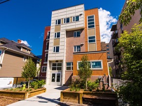 Calgary's Stepping Stone project in the Beltline community has 30 bachelor suites. The project cost $5.61 million and opened in June 2016. None of HomeSpace's five new builds have been appealed to the subdivision and development appeal board.