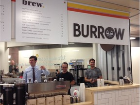 Mayor Don Iveson greets coffee drinkers in this file photo of the Burrow Cafe opening in June 2014.