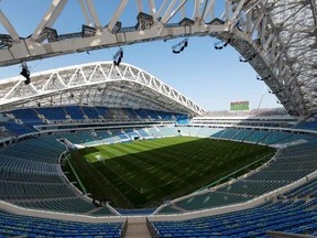 FILE - This Wednesday, March 1, 2017 file photo shows an inside view of the Fisht Olympic stadium which will host some 2018 World Cup matches, in Sochi, Russia. The Russian city of Sochi&#039;s only professional soccer club says it&#039;s withdrawing from the league, in a move which calls World Cup legacy plans into question. FC Sochi says in a website statement that it&#039;s &ampquot;taking a break&ampquot; to rethink its strategy but plans to return in the 2018-19 season. It didn&#039;t mention any deal with Russian football au