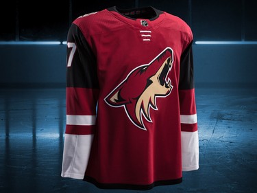 Arizona Coyotes home jersey design by Adidas for the 2017-18 NHL season.