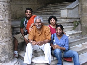 Mark, Mohan, Pam and Nalini Iype on a family vacation to Cuba in 2006.