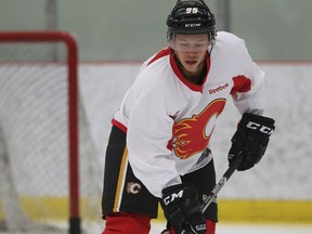 Spencer Foo at Calgary Flames development camp on July 5, 2016.