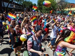 The 2016 Edmonton Pride Festival Parade in Old Strathcona.