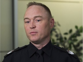 Det. Barry Fairhurst with northeast division talks about a suspect impersonating a peace officer on Wednesday, June 7, 2017, in Edmonton.