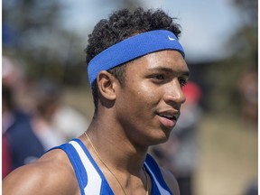 Sprinter Chuba Hubbard of Bev Facey High School is aiming to set a new record in the 100-metres at the High School Provincial Championships this weekend at Foote Field.