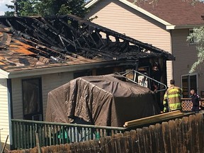 Edmonton Fire Rescue crews responded to a house fire in Edmonton's Bearspaw neighbourhood on June 1, 2017. The fire gutted the rear of a single-storey home. One person was home at the time and was treated by EMS.