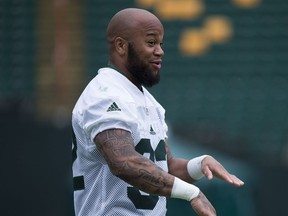 Edmonton Eskimo Kendial Lawrence during practice on Friday June 9, 2017, at Commonwealth Stadium in Edmonton.  Greg  Southam / Postmedia Photos for Gerry Moddejonge stories running Friday, June 9.
Greg Southam, Postmedia