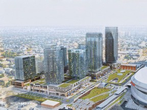 Concept renderings for a new commercial/ residential development north of Rogers Place were released Tuesday.Stantec/ICE District Properties