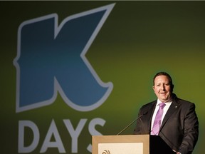 Tim Reid, president and CEO of Northlands, speaks during the K-Days media launch at Edmonton Expo Centre in Edmonton on Tuesday, June 13, 2017.