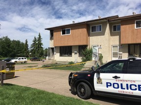 Police are investigating a stabbing and fire at 64 Avenue and 184 Street in Edmonton on June 3, 2017.