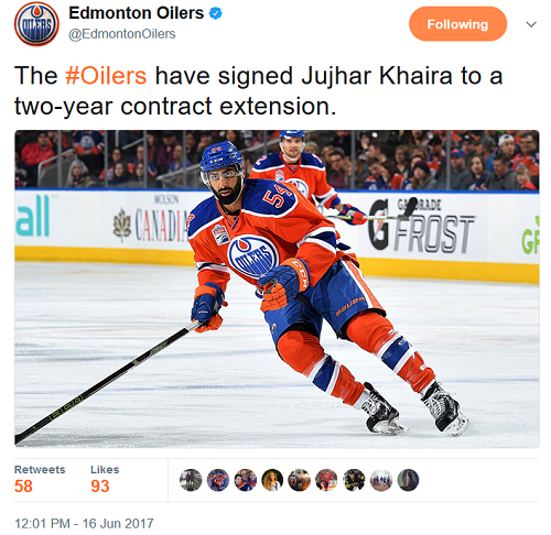 Oilers' Jujhar Khaira Eager to be a Role Model The Hockey News