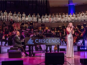 Michelle Rushfeldt performs with John Cameron, left, during the Crescendo concert at the Winspear Centre in Edmonton on Friday, June 9, 2017. Rob Hislop Photography