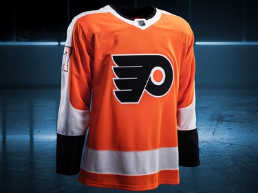 Philadelphia Flyers home jersey design by Adidas for the 2017-18 NHL season.
