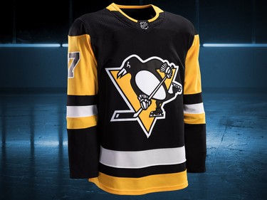 Pittsburgh Penguins home jersey design by Adidas for the 2017-18 NHL season.