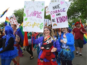 The colourful annual Pride Parade wound its way along Whyte Ave. to 104 St. in Edmonton, June 10, 2017. Ed Kaiser/Postmedia