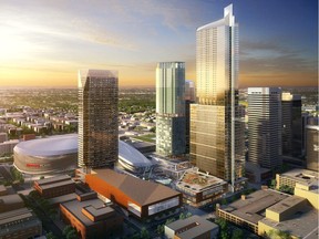 New towers going up around the Ice District are helping boost Edmonton's downtown office vacancy rate. 
Photo Courtesy/Edmonton Arena