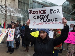 A protest calling for justice for Cindy Gladue after an Ontario trucker was recently found not guilty in her death.     Gladue, 36 was found dead at the Yellowhead Inn on June 23, 2011 in a bathtub covered in blood. Following a month-long trial, the jury of nine men and two women found Brad Barton, 46, not guilty of first-degree murder, as well as not guilty of manslaughter on March 18 in Edmonton April 2, 2015.