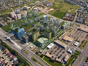 An overview image of the Century Park concept. The Century Park LRT stop is visible at the left.