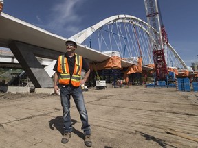 Ryan Teplitsky, City of Edmonton construction project manager gives an update on the Walterdale Bridge Replacement Project on Thursday June 8, 2017, in Edmonton.