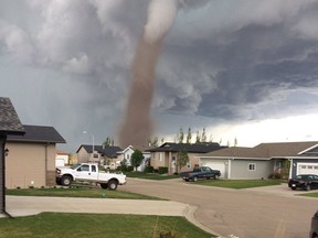 A tornado that touched down near the town of Three Hills in central Alberta just after 5 p.m. on Friday, June 3, 2017.