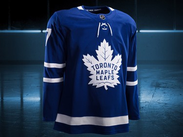 Toronto Maple Leafs home jersey design by Adidas for the 2017-18 NHL season.