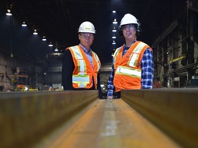 Waiward Steel's company president Terry Degner (L) and COO Jim Kanerva in Edmonton, Wednesday, October 5, 2016. Edmonton's Waiward Steel has revamped its training programs to cut costs and improve workplace safety. File photo.