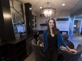 Cancer survivor Rickie-Lee Hildebrand in the show home at the Cash and Cars Lottery launch on Wednesday July 26, 2017, in Edmonton.