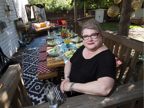 Lynn Gerwing, an Edmonton legal assistant, has transformed her backyard deck with considerable creativity and a tight budget.